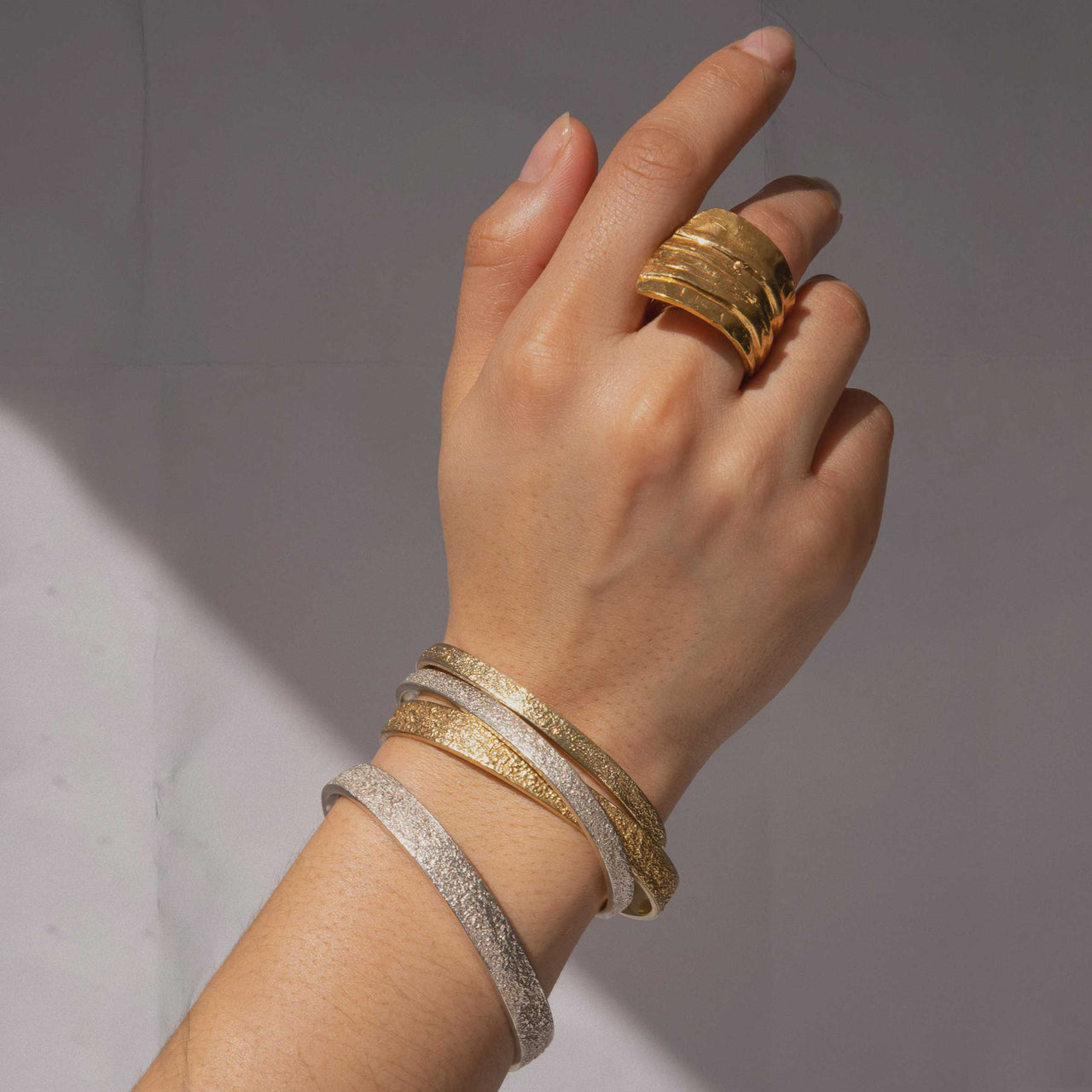 Small Burnish Bangle - Vermeil