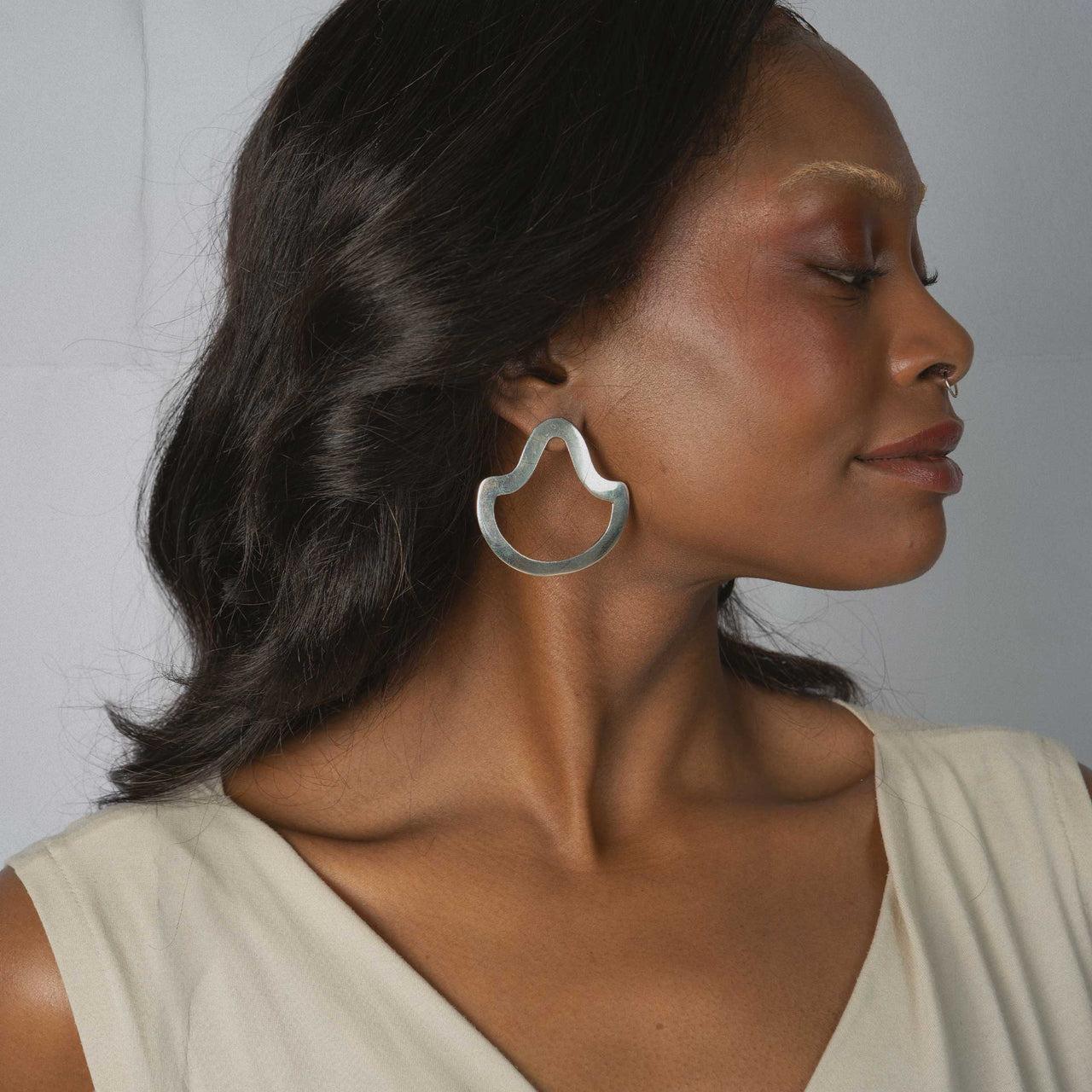 Negative Space Puzzle Earrings - Sterling