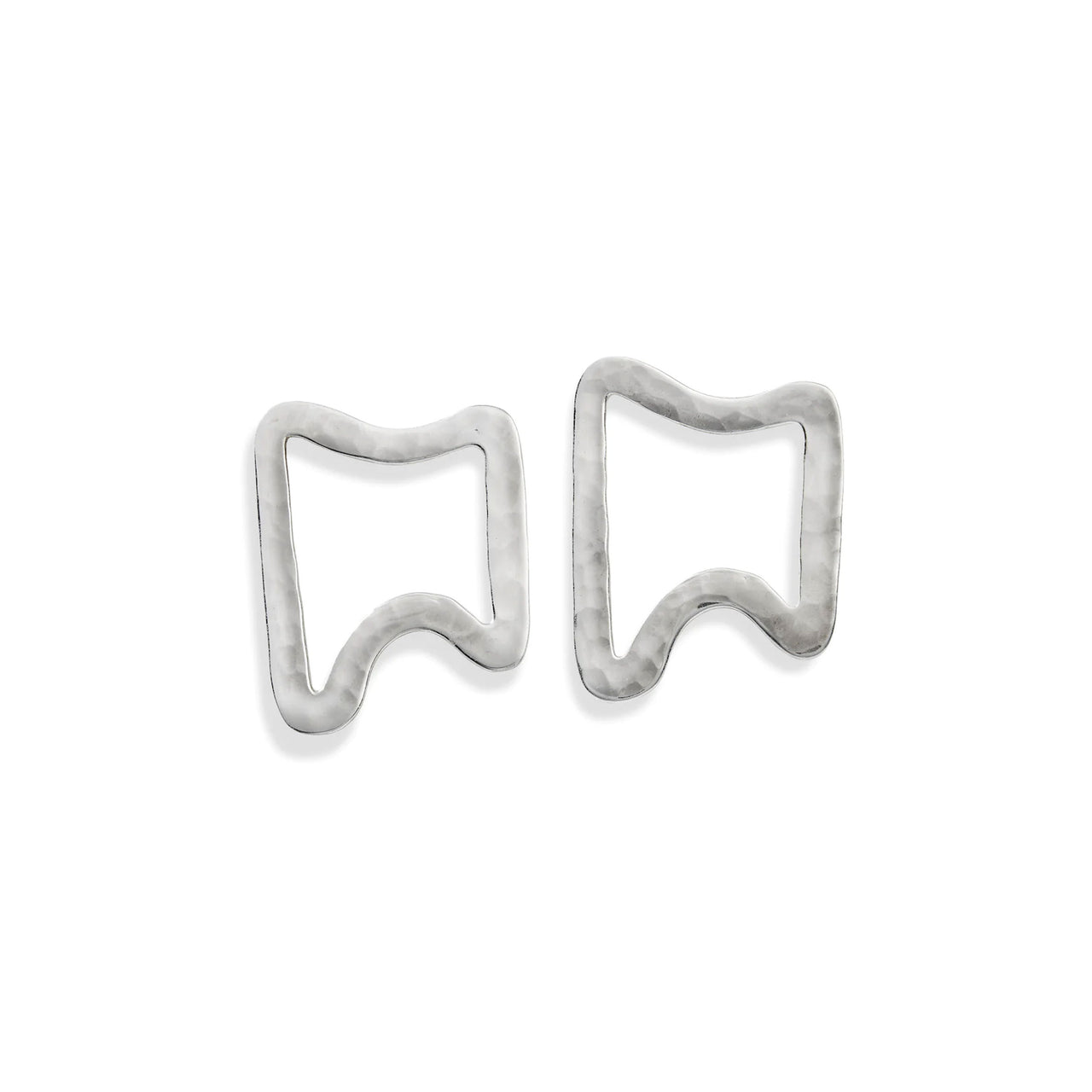 Hammered Abstract Single Earrings - Sterling