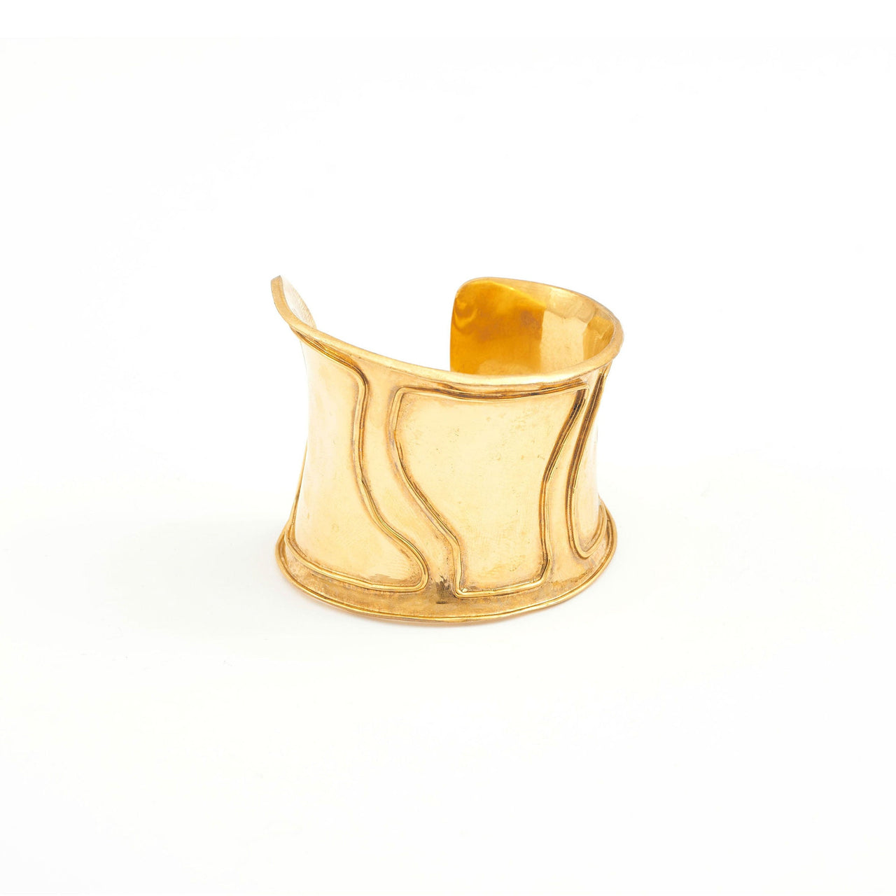 Positive Space Puzzle Cuff - Gold