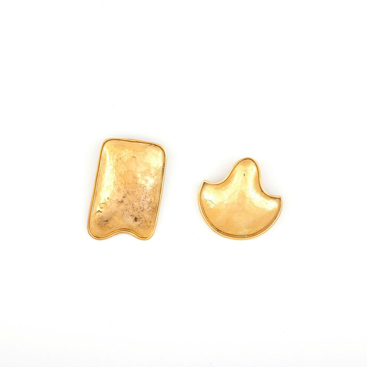 Positive Space Puzzle Earrings - Gold