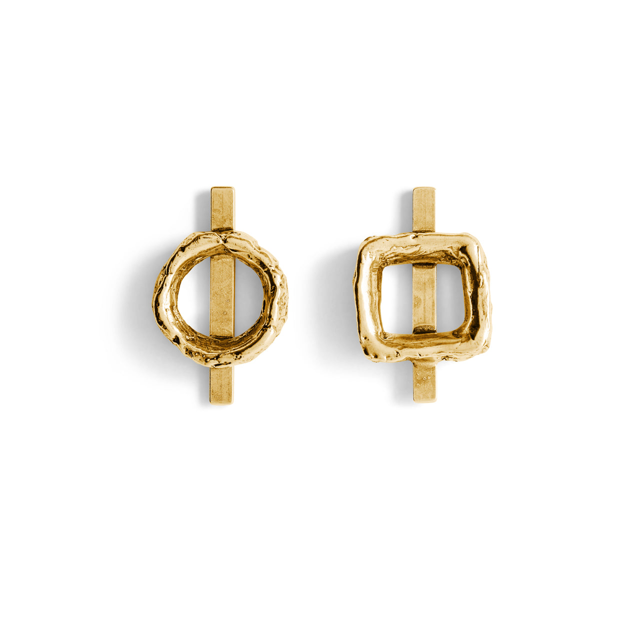 Geo Wax Earrings Gold