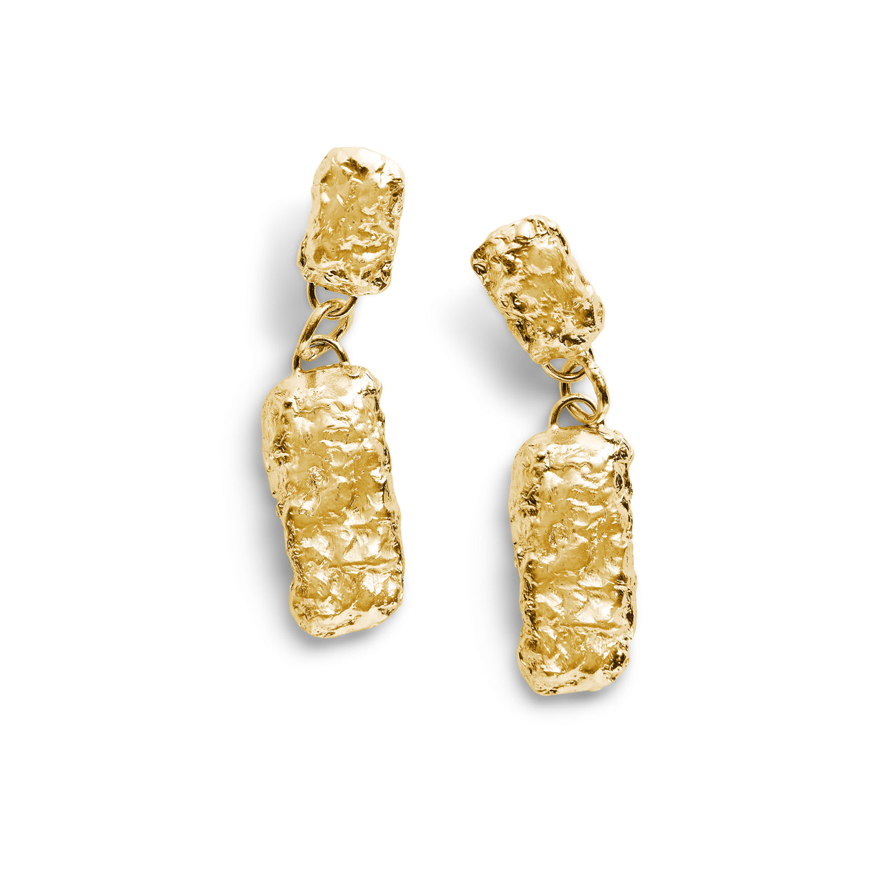 Cobblestone Drop Earrings Gold