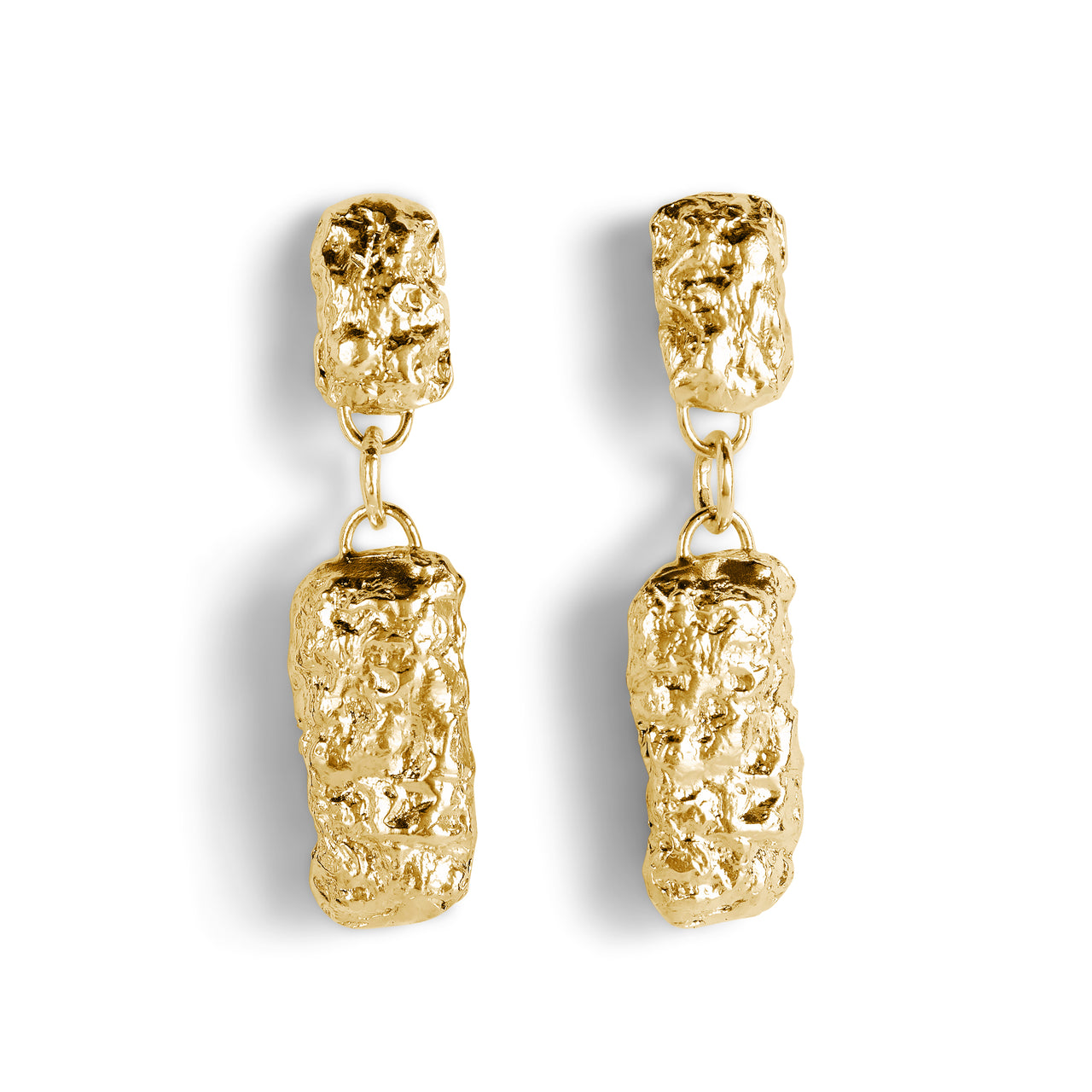 Cobblestone Drop Earrings Gold