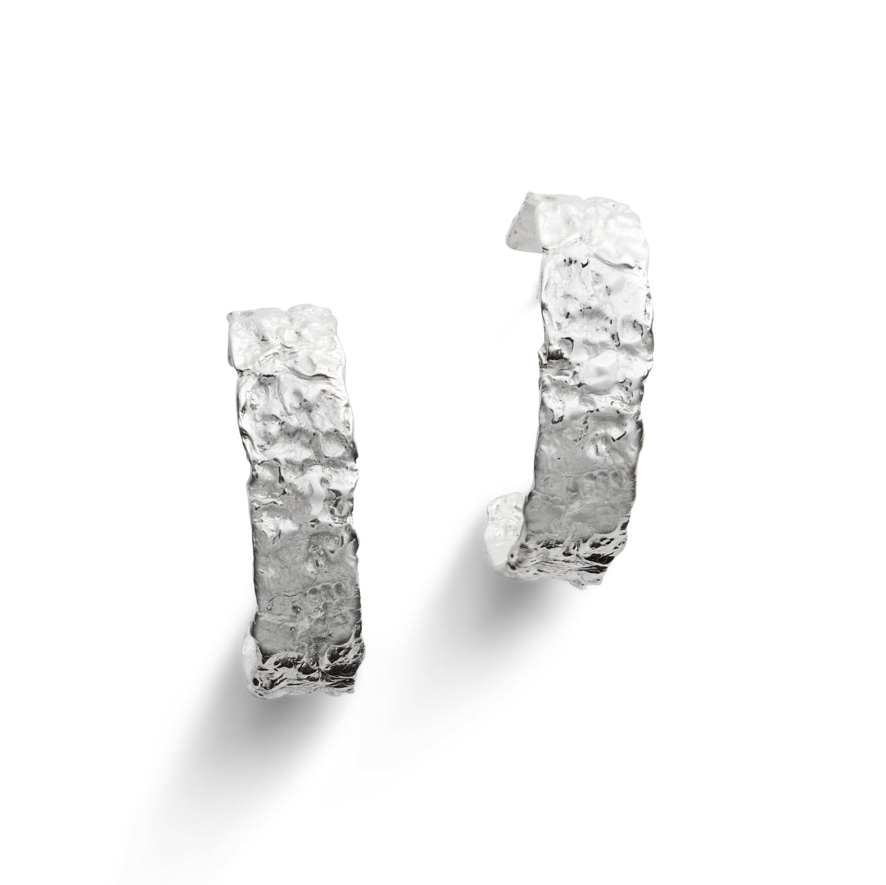 Large Tactile Hoops Sterling