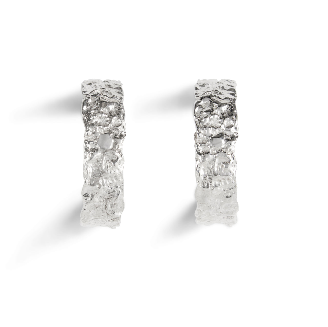 Large Tactile Hoops Sterling