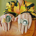 Silver Ore Pedestal Ring