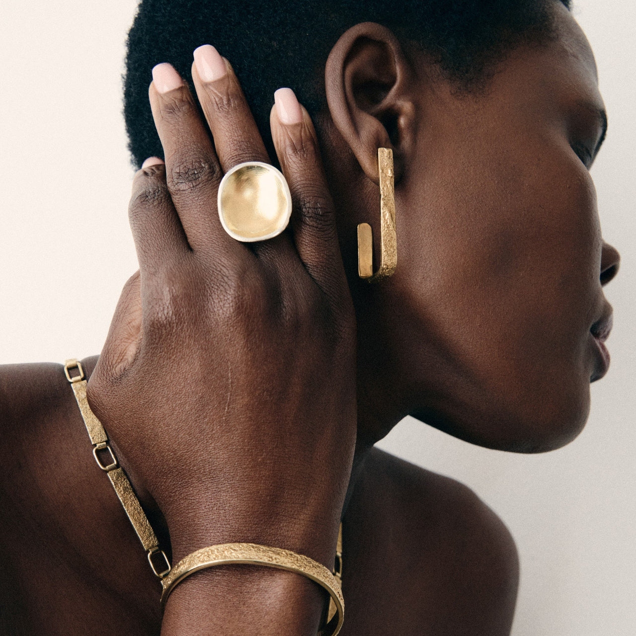 Two Shaped Earrings Vermeil