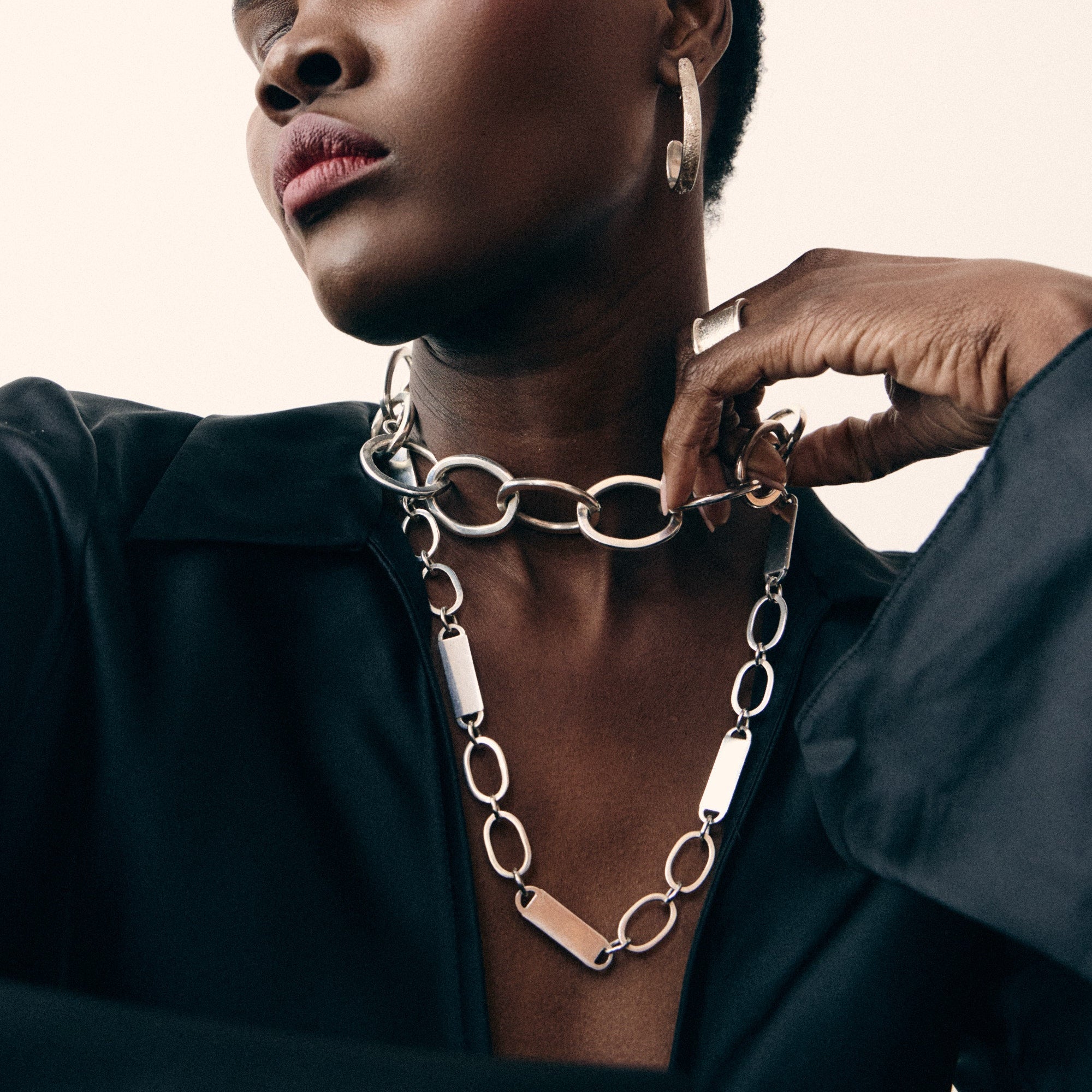 Large Nexus Chain Link Necklace Sterling – Elizabeth Hooper Studio