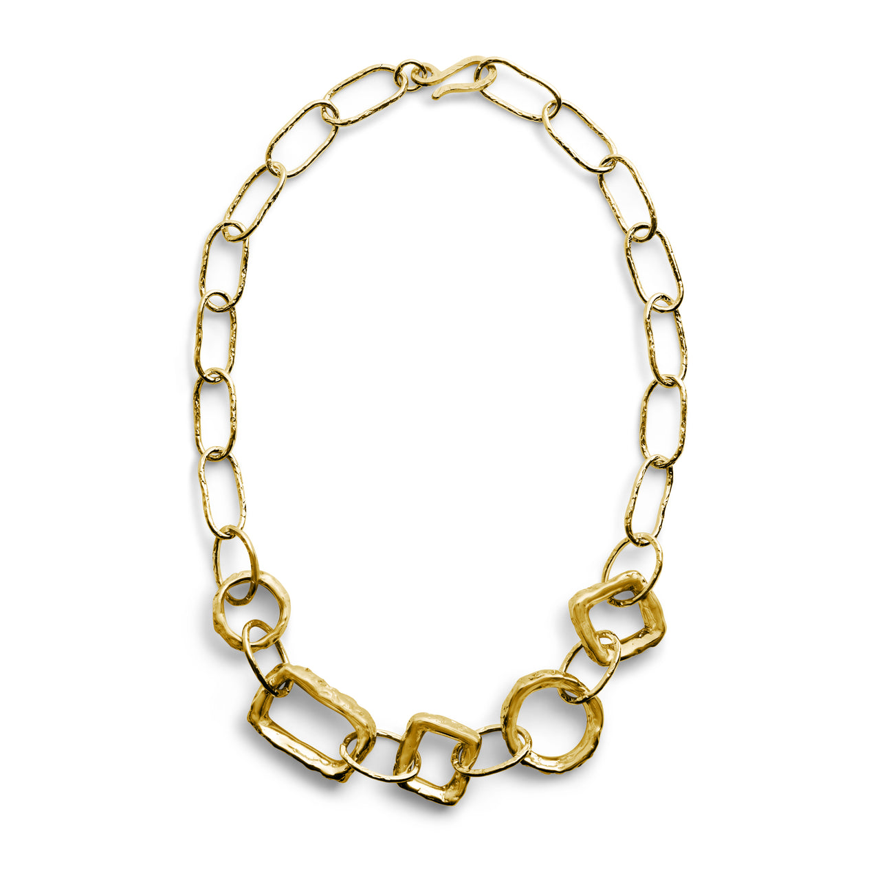 Small Geo Link Chain Necklace Gold