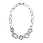 Small Geo Link Chain Necklace Sterling