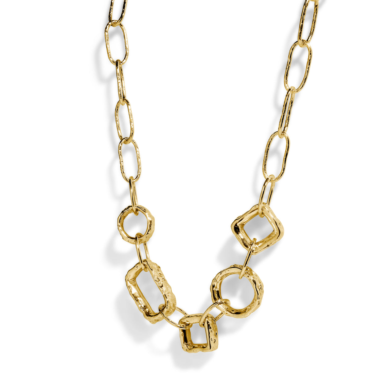 Small Geo Link Chain Necklace Gold