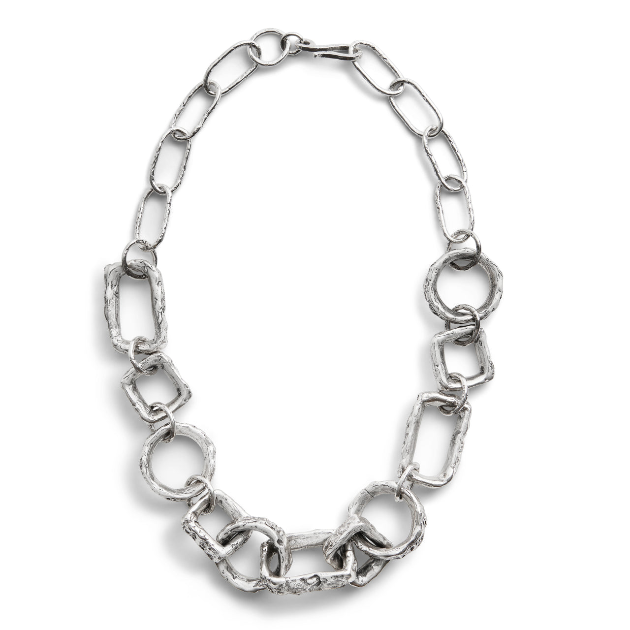 Large Geo Link Chain Silver