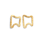Hammered Abstract Single Earrings - vermeil