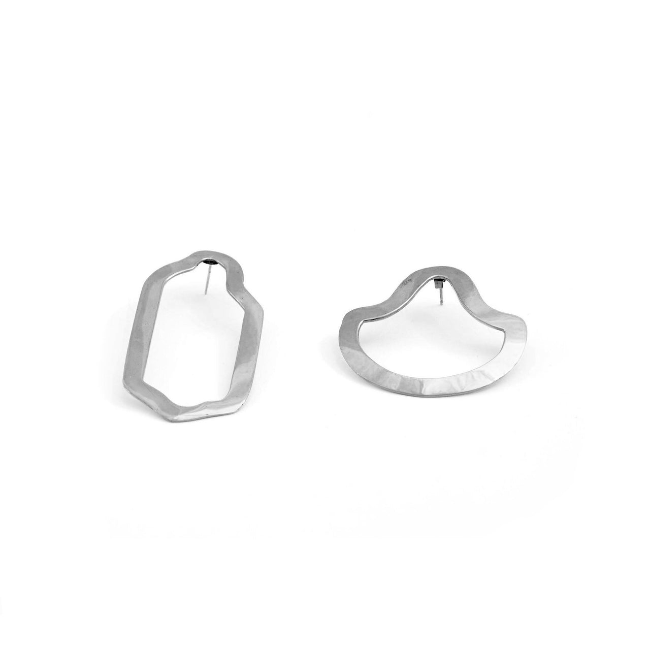 Negative Space Puzzle Earrings - Sterling