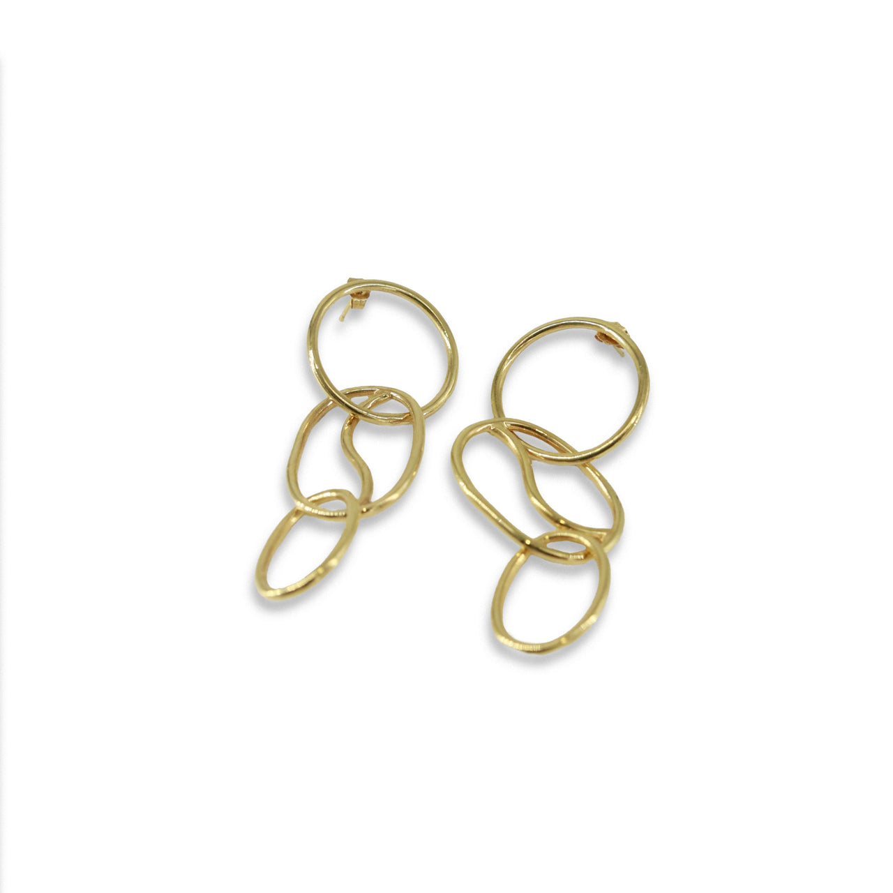 Orbit Chain Earrings - Gold
