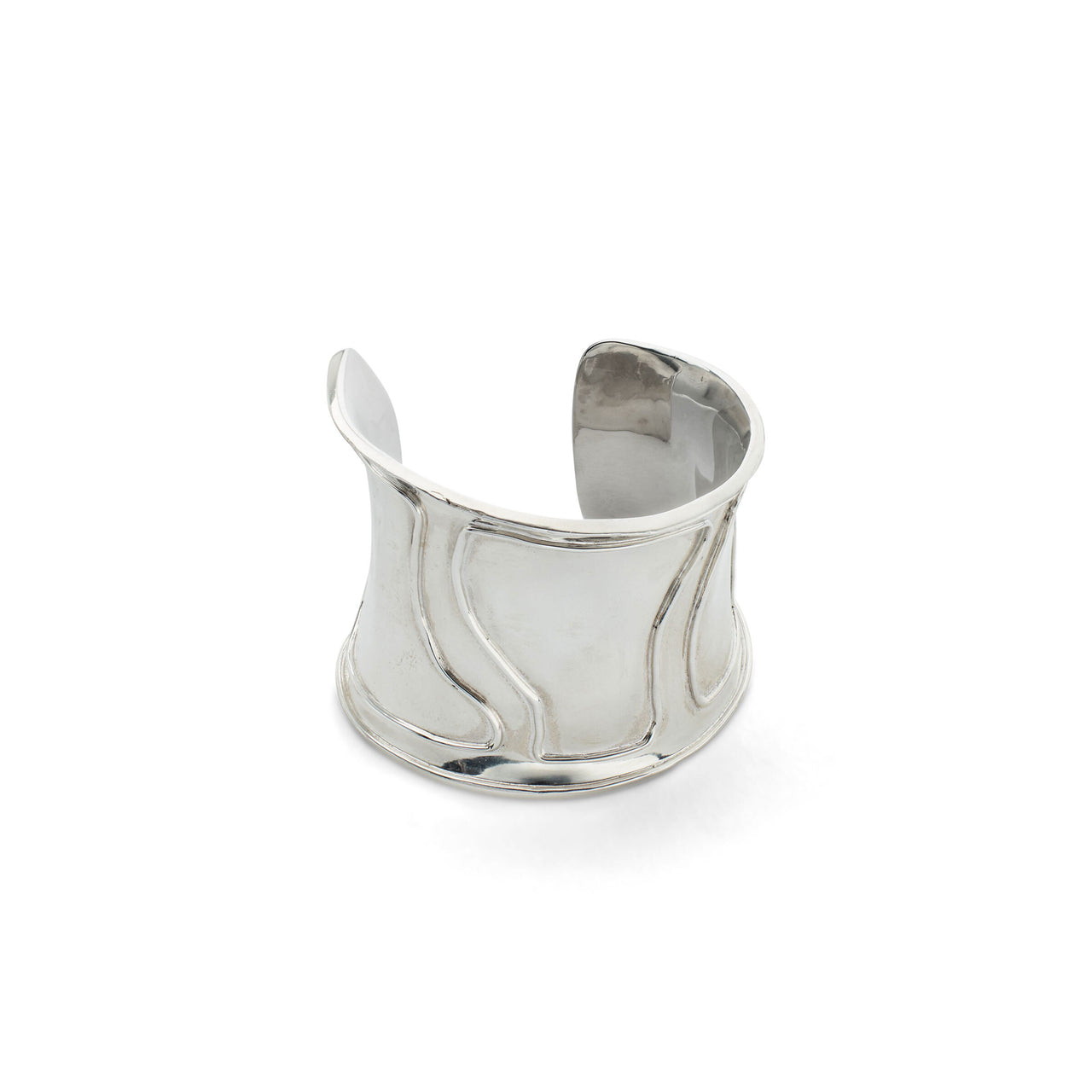 Positive Space Puzzle Cuff - Sterling