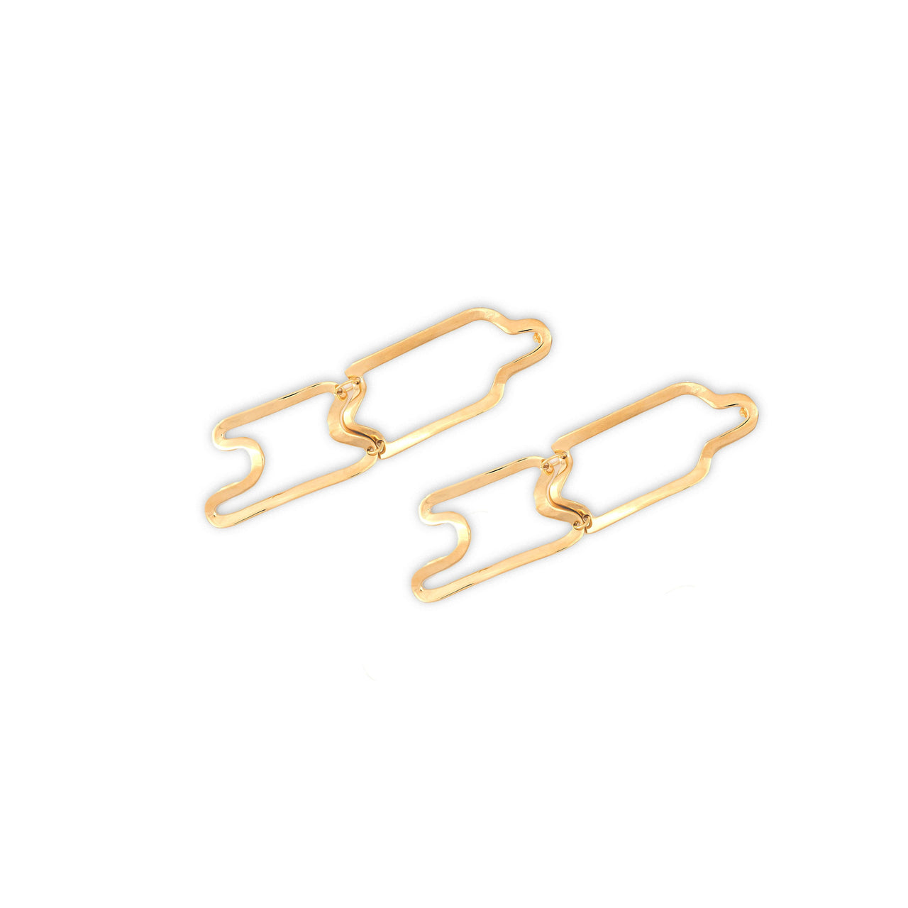 Puzzle Wave Double Earrings Pair