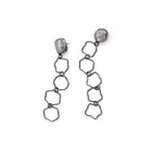 Silver Ore Chain Earrings