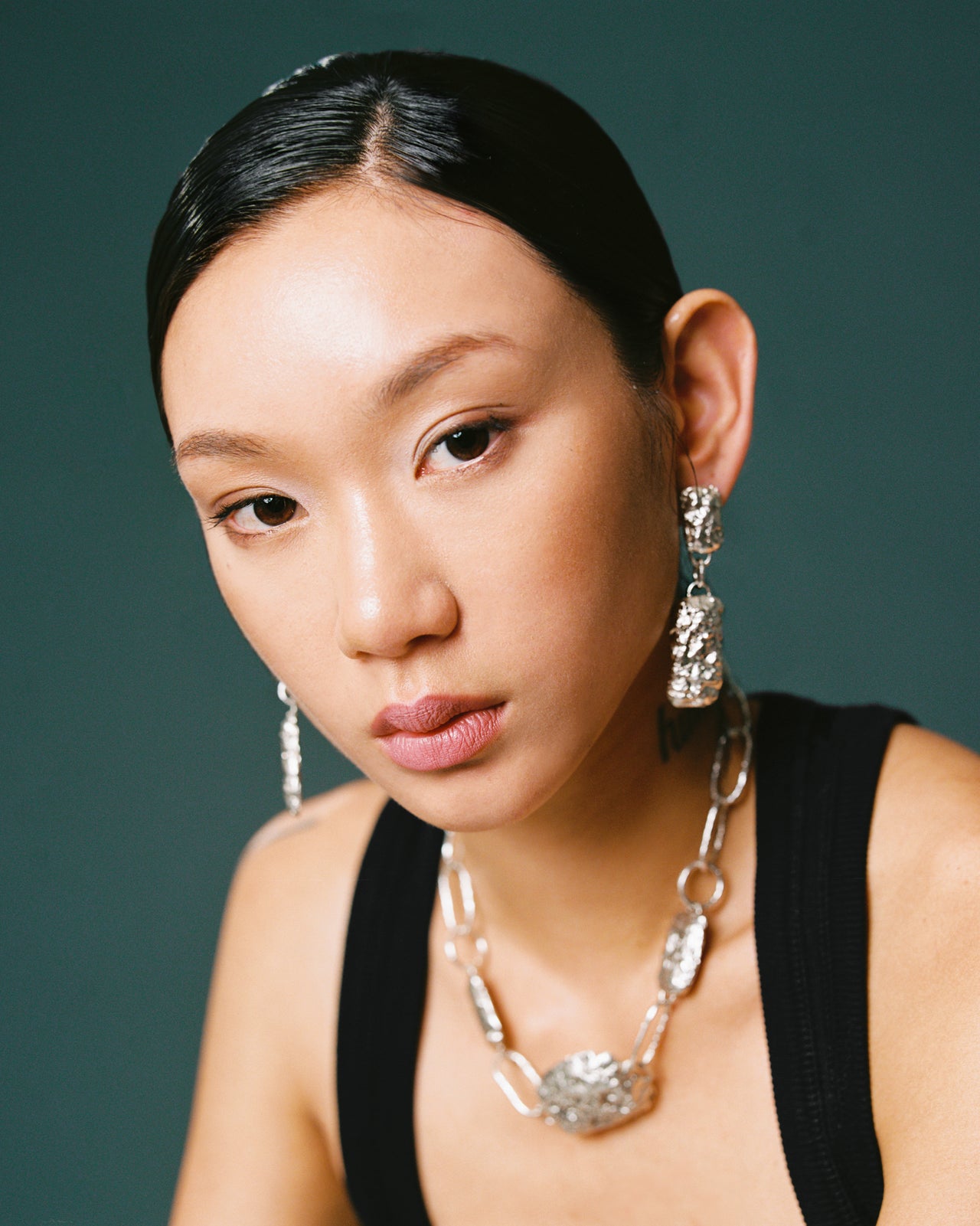 Cobblestone Drop Earrings Silver